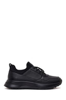 Male Black Lace-Up Thick-Soled Leather Sneaker | Derimod