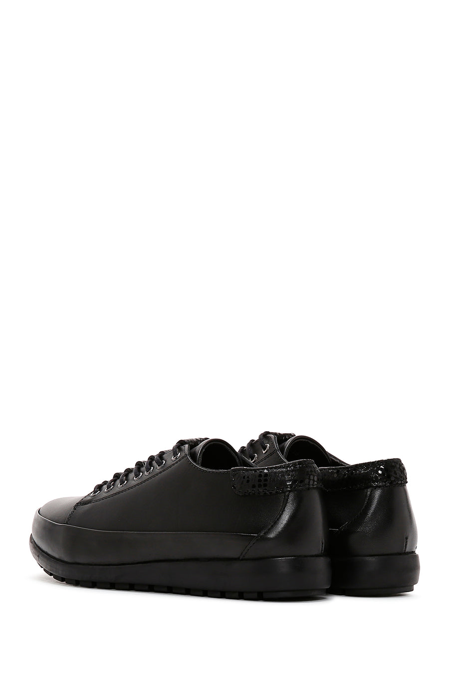 Kadın Siyah Deri Casual Sneaker