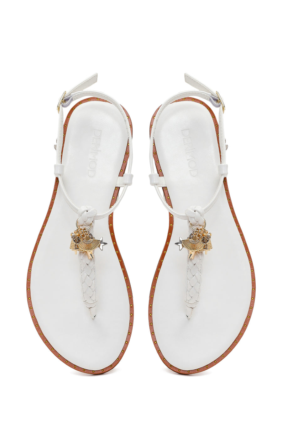 Woman White Accessory Toe-Post Sandals
