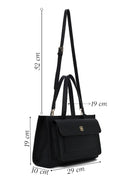 Woman Black Classic Shoulder Bag with Long Strap | Derimod