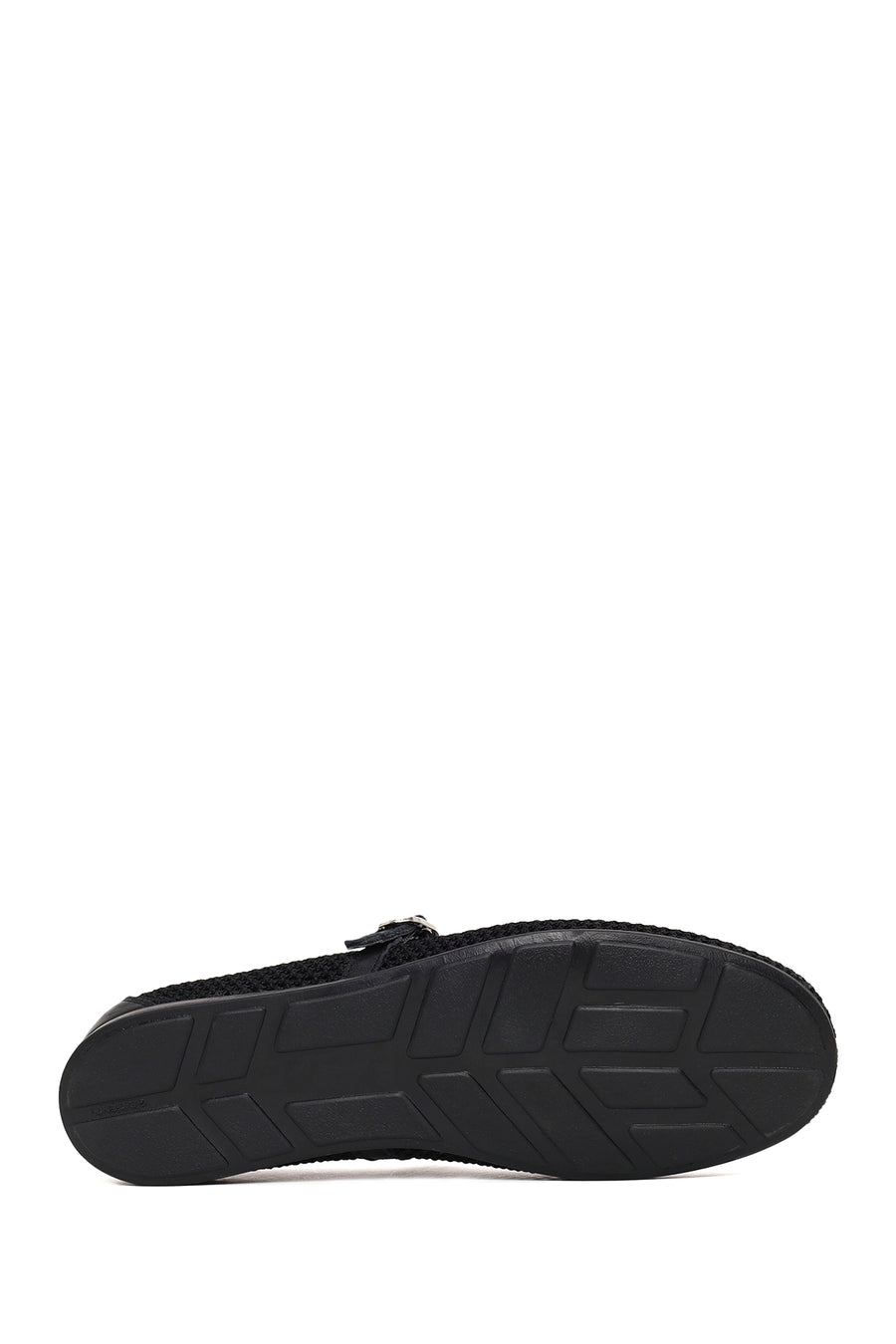 Woman Black Buckled Mesh Ballerine flats