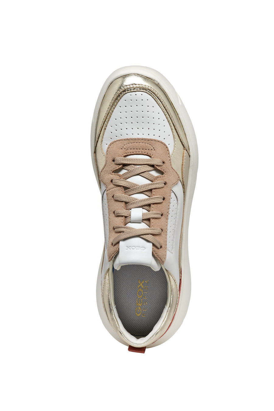 Geox Kadın Beyaz Nebula 2.0 X Bağcıklı Kalın Taban Deri Sneaker