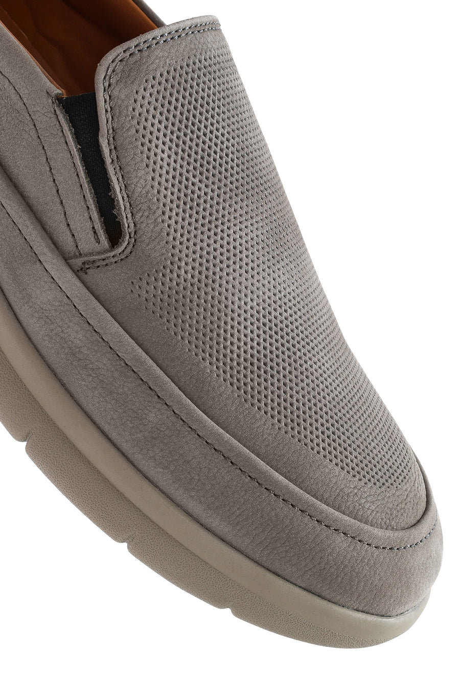 Men's Gray Nubuck Leather Comfort Loafer