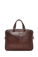 Men's Brown Long Strap Leather Briefcase | Derimod