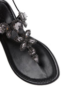 Kadın Siyah Taşlı Parmak Arası Sandalet | Derimod