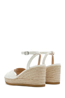 Kadın Beyaz Bilekten Tokalı Dolgu Topuklu Espadril Sandalet | Derimod