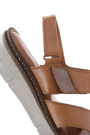 Women's Tan Ankle Strap Leather Comfort Sandals | Derimod