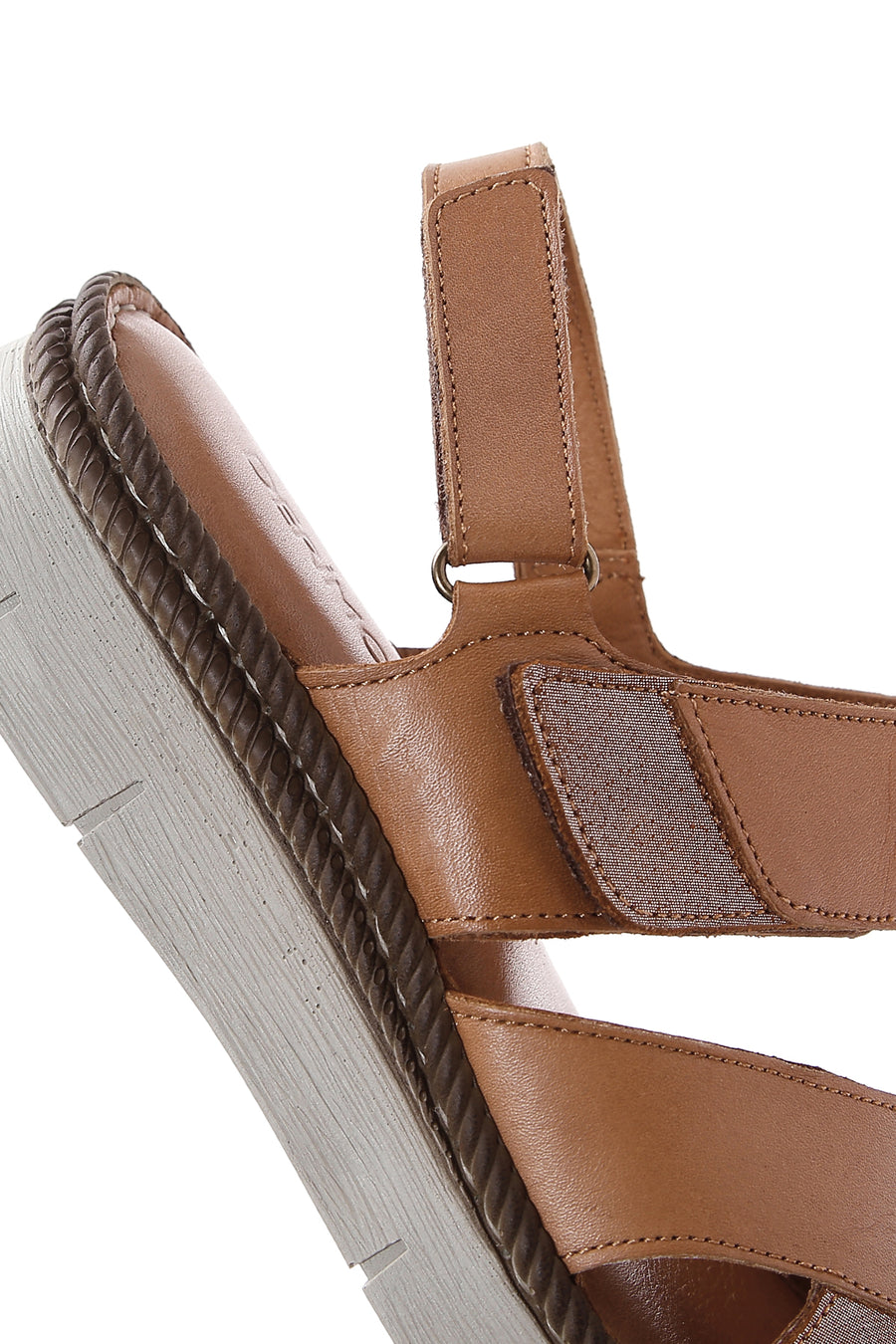 Women's Tan Ankle Strap Leather Comfort Sandals