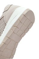Women's Cream Lace-Up Thick-Sole Leather Sneakers | Derimod