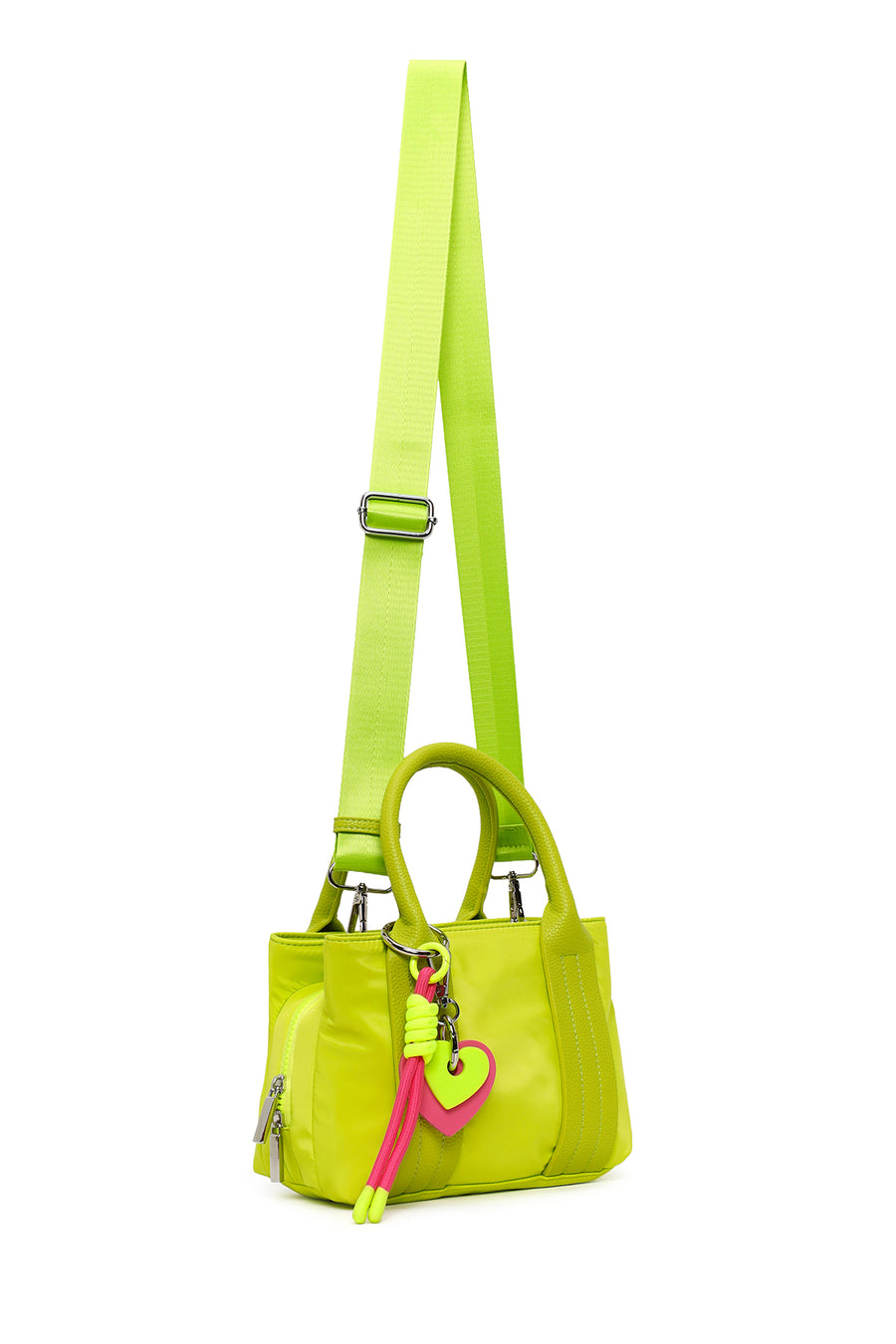 Woman Green Long-Strap Accessory Fabric Shoulder Bag