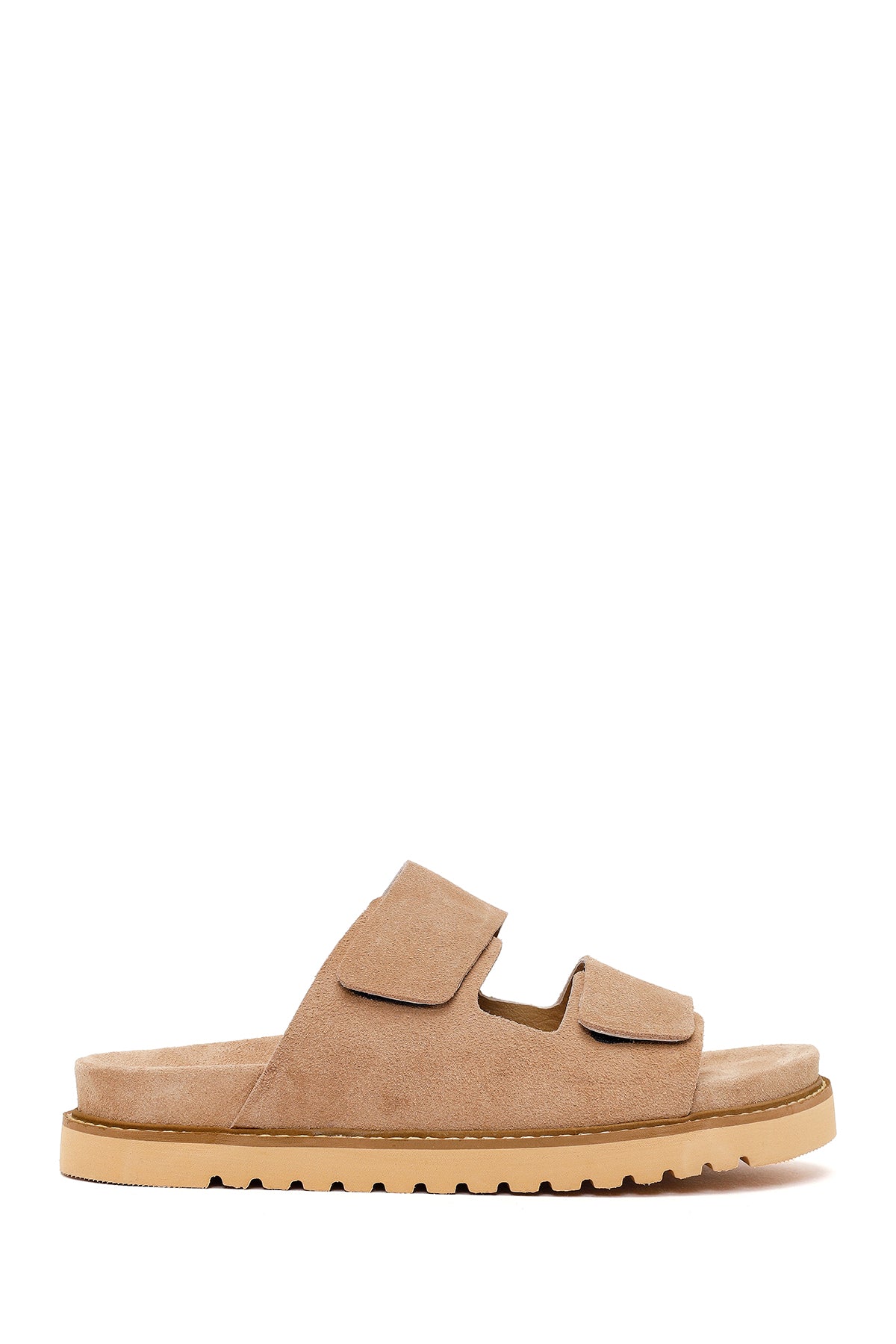Women's Mink Double Buckle Suede Leather Slippers 26SFD203210 | Derimod