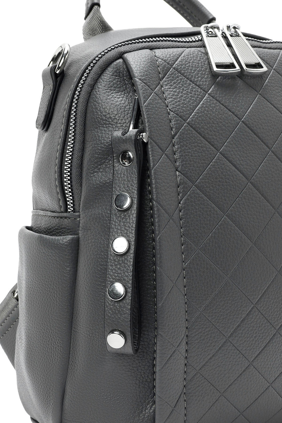 Women's Gray Long Strap Printed Backpack