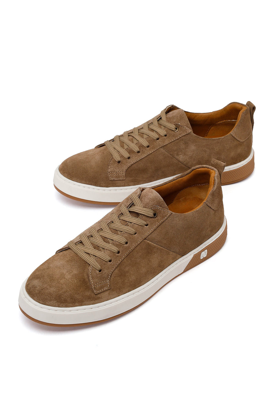 Erkek Bej Bağcıklı Süet Deri Sneaker