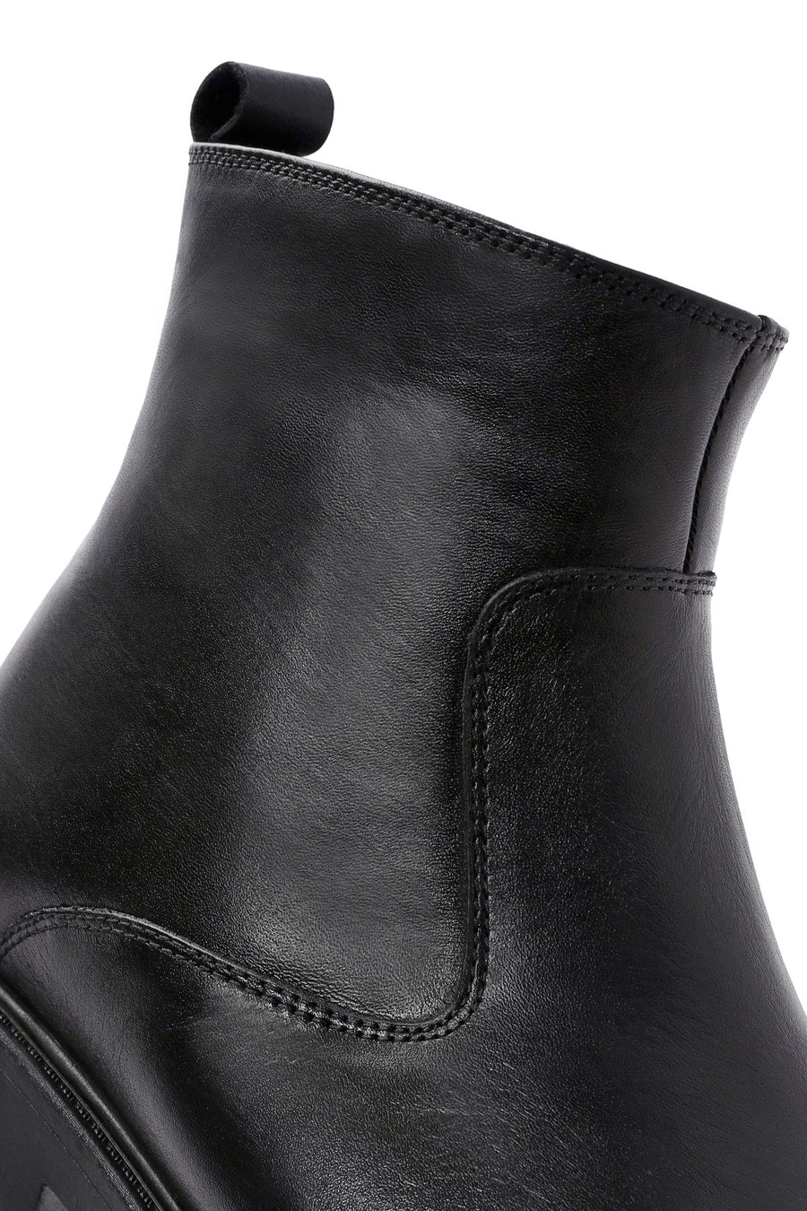 Men's Black Zippered Leather Casual Boots