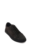 Erkek Antrasit Bağcıklı Süet Deri Sneaker | Derimod
