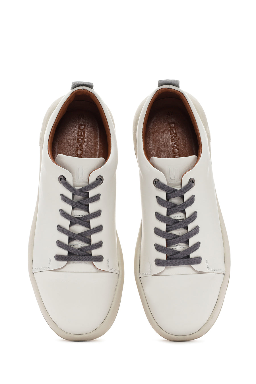 
Men's White Lace-Up Leather Sneaker
