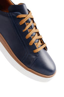 Men's Navy Blue Leather Sneaker | Derimod