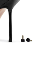 Women's Black High Thin Heel Leather Stiletto | Derimod