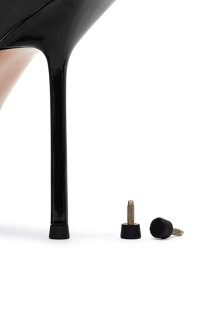 Women's Black High Thin Heel Leather Stiletto