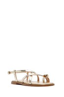 Kadın Altın Parmak Arası Metalik Sandalet | Derimod