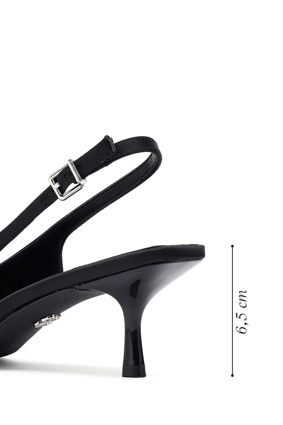 Women's Black Bow Back Open Thin Heeled Shoes