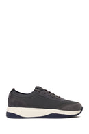 Derimod Zero Male Gray Lace-up Thick-soled Fabric Sneaker | Derimod