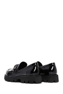 Women's Leather Patent Leather Masculine Loafer | Derimod