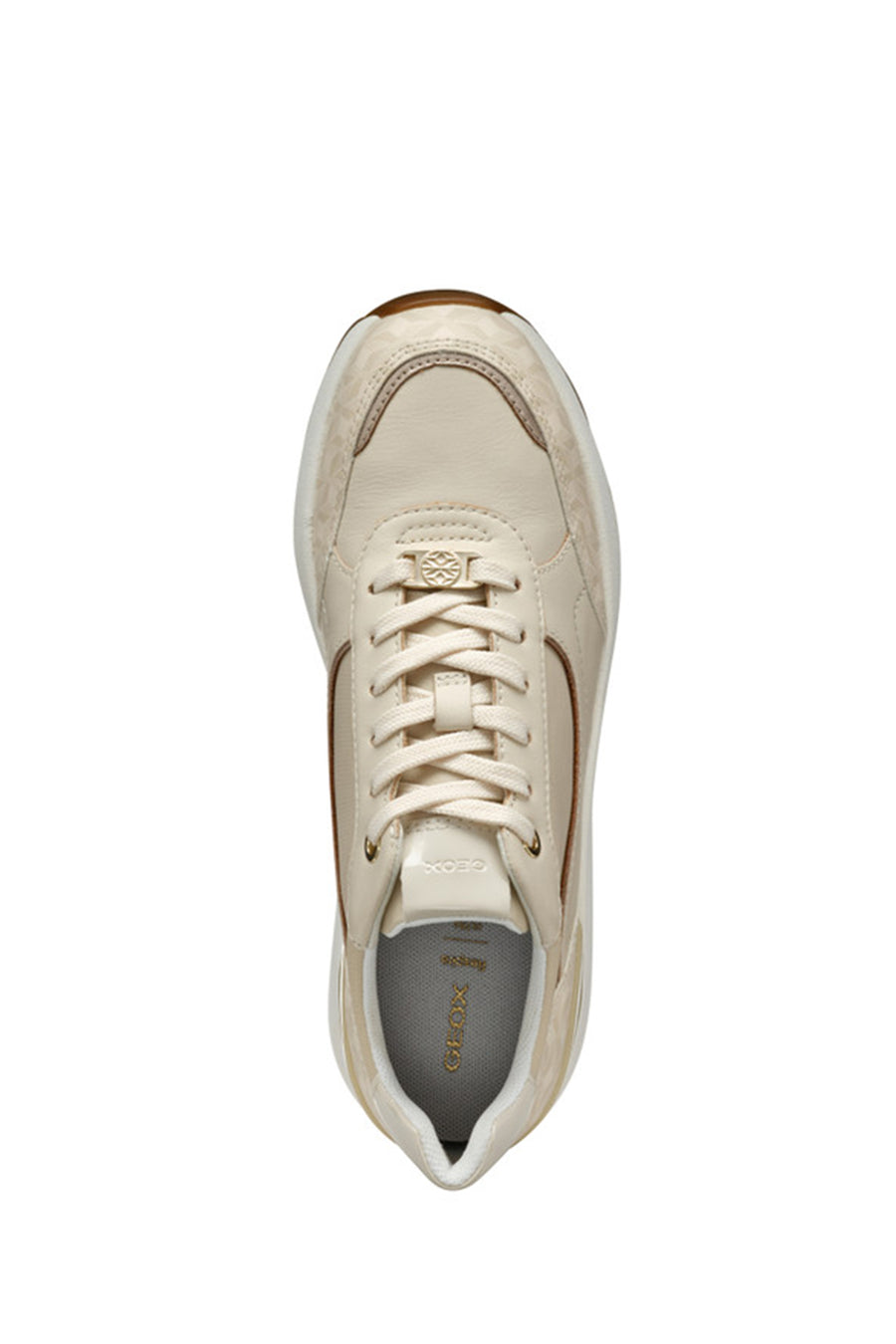 Geox Kadın Krem D Spherica Ec13 A - Nap + Pr.Syn Bağcıklı Dolgu Topuklu Sneaker