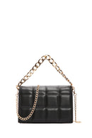 Women's Black Long Chain Strap Quilted Crossbody Bag | Derimod