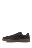 Male Anthracite Lace-up Thick-soled Suede Leather Sneaker | Derimod