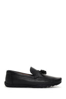 Men's Black Leather Tasseled Casual Loafer | Derimod