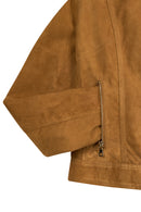 Kylie Woman Camel Mandarin Collar Short Suede Leather Jacket | Derimod