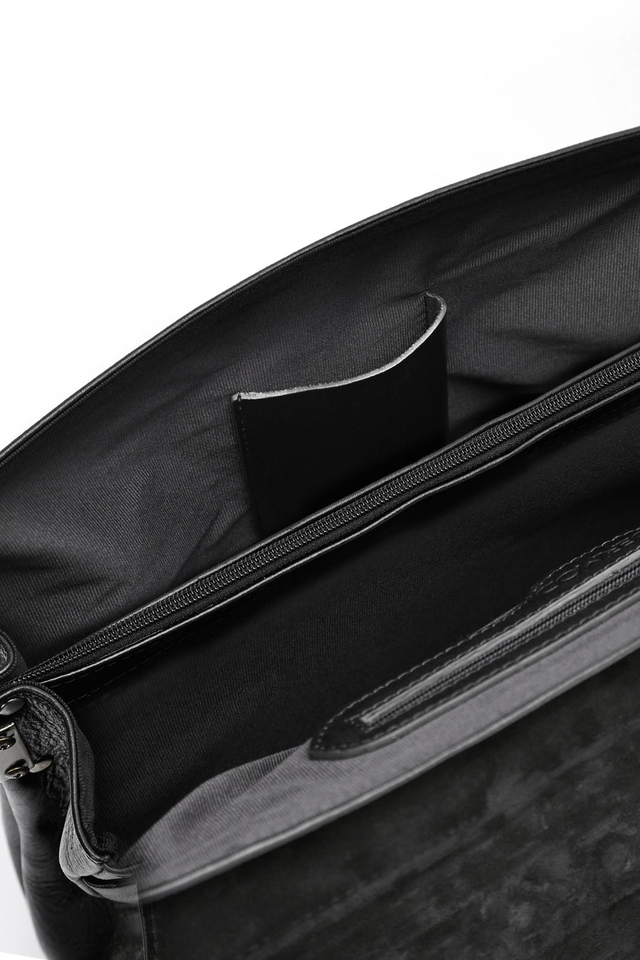 Men's Black Long Strap Leather Briefcase
