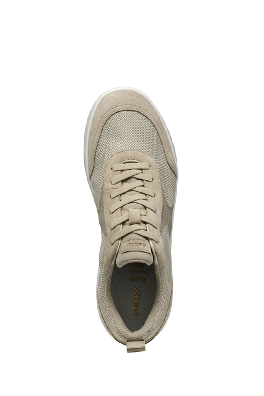 Geox Men's Beige U Xtors D - Mesh + Suede Lace-up Suede Leather Sneakers