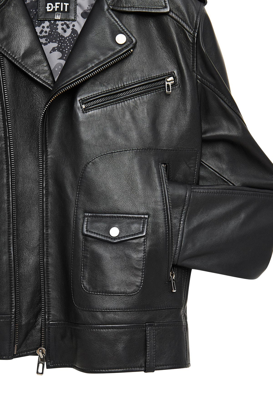 Carter Men's Black Biker Leather Coat