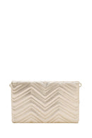 Women's Gold Long Chain Strap Quilted Clutch Bag | Derimod