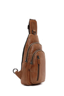 Men's Tan Leather Crossbody Bag | Derimod