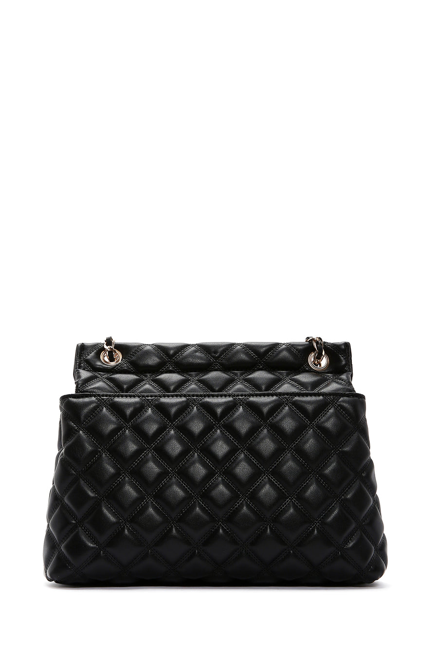 Women's Black Long Strap Quilted Shoulder Bag