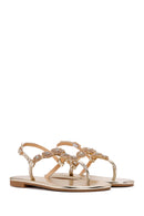 Women's Gold Ankle Strap Stone Sandals | Derimod