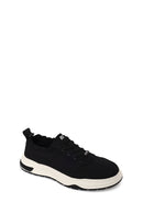 Male Black Lace-up Fabric Casual Sneaker | Derimod