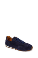 Erkek Lacivert Bağcıklı Süet Deri Sneaker | Derimod