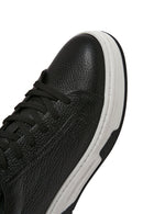 Men's Black Lace-up Thick-Sole Leather Sneaker | Derimod