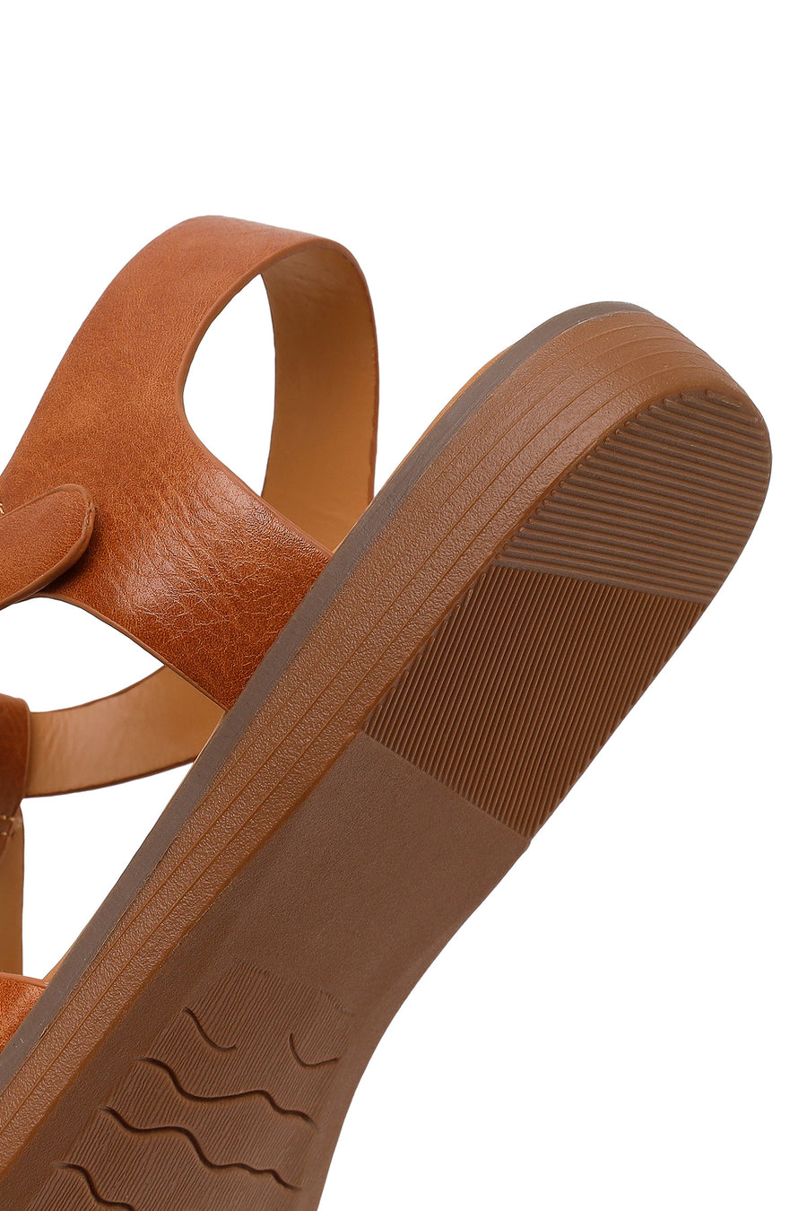 Women's Tan Ankle Buckle Sandals