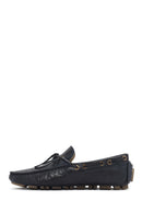 Men's Navy Blue Leather Comfort Loafer | Derimod