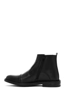 Men's Black Zippered Leather Casual Boots | Derimod