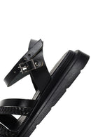 Women's Black Ankle Strap Leather Sandals | Derimod