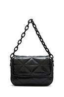 Women's Black Long Strap Quilted Crossbody Bag | Derimod