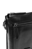 Men's Black Leather Messenger Bag | Derimod