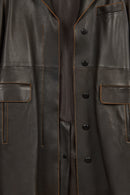Belinda Woman Black Vintage Leather Trench Coat | Derimod