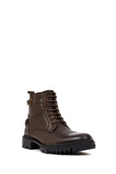 Men's Brown Lace-Up Leather Casual Combat Boots | Derimod